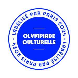 Logo du label olympiade culturelle attribuée par Paris JO 2024 à la compagnie de cirque contemporain basé à Toulon Hors Surface pour son projet Trampoville produit et conçus par Damien Droin